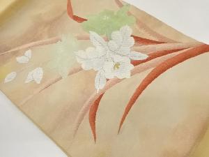 引箔花葉模様織出し名古屋帯